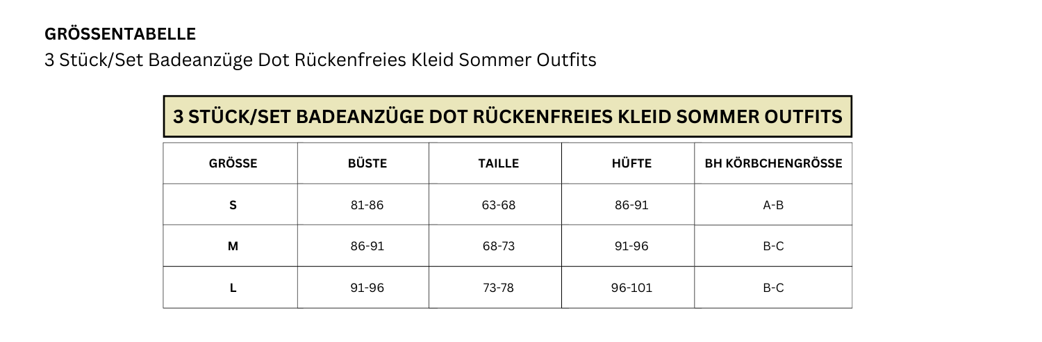 Burq | 3 Stuk/Set Zwempakken Stip Rugloze Jurk Zomeroutfits