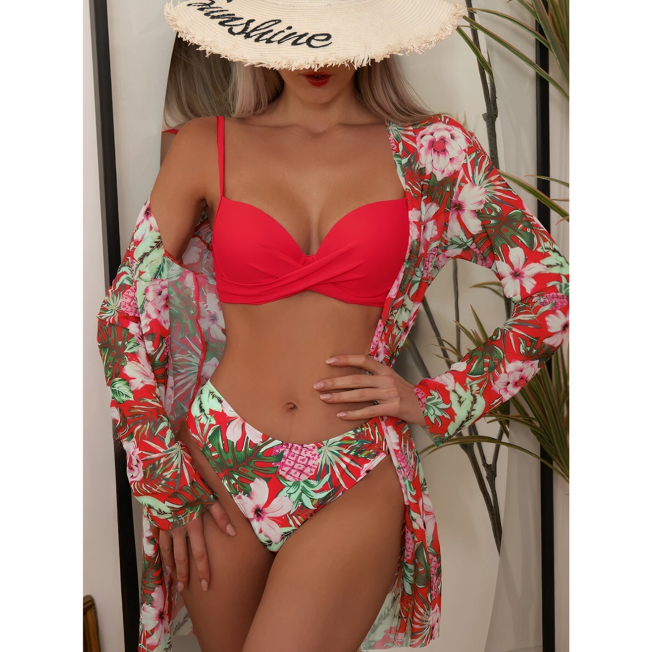 Burq | - 3-delige bikiniset met bloemenprint