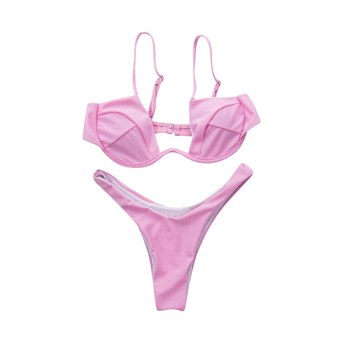 Burq | Bandage Braziliaanse bikini in effen kleur