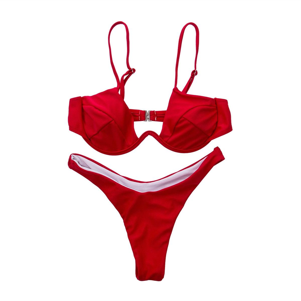 Burq | Bandage Braziliaanse bikini in effen kleur