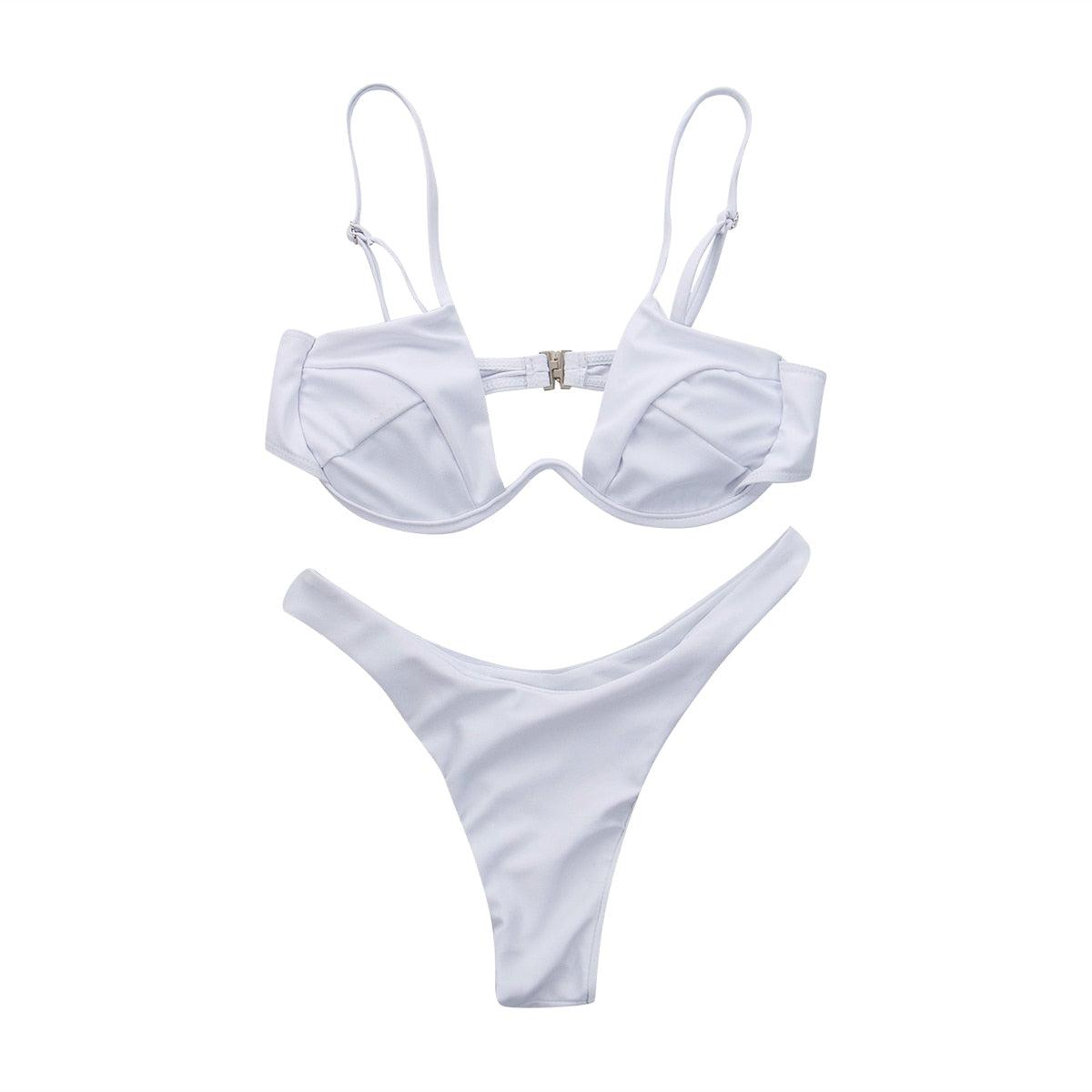 Burq | Bandage Braziliaanse bikini in effen kleur