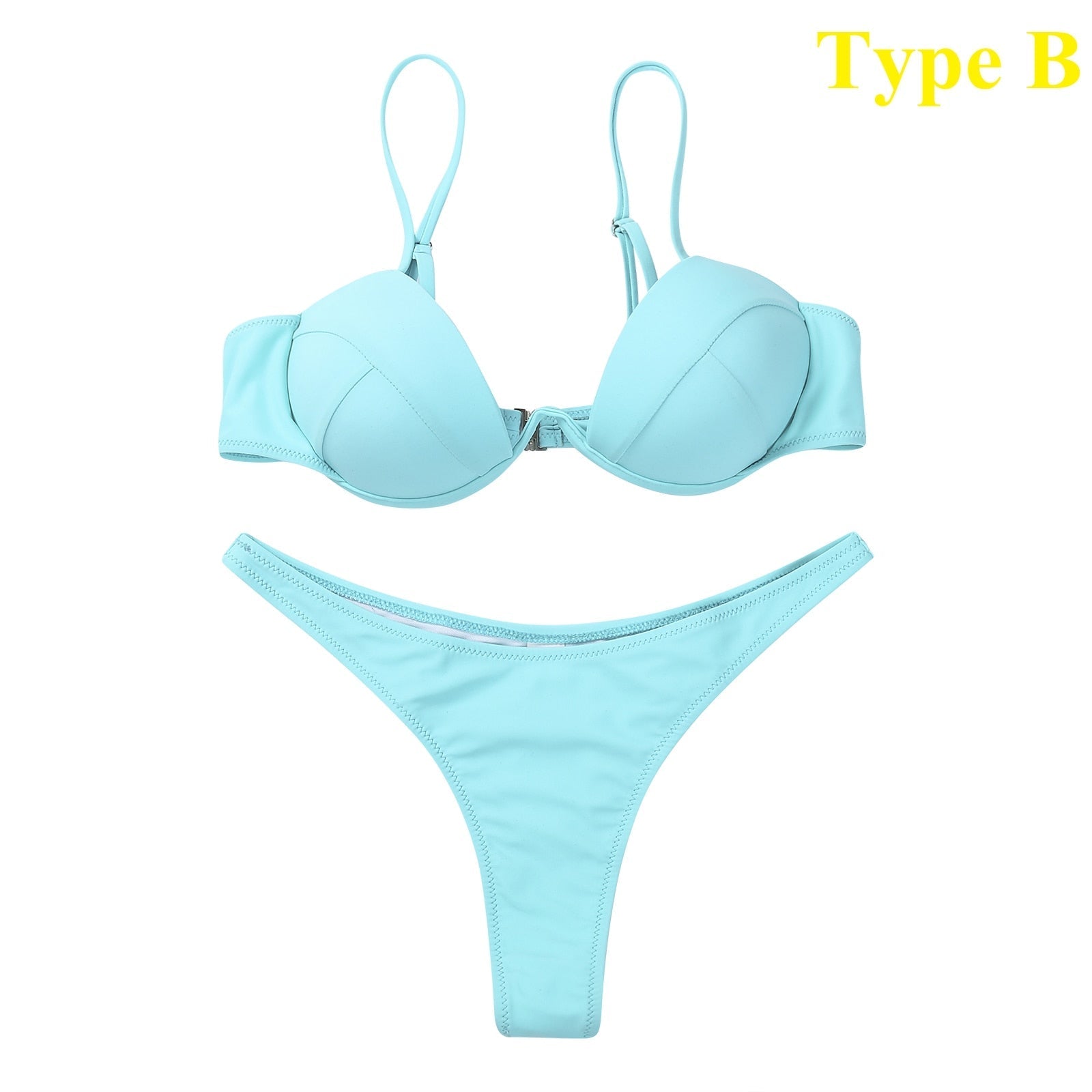 Burq | Bandage Braziliaanse bikini in effen kleur