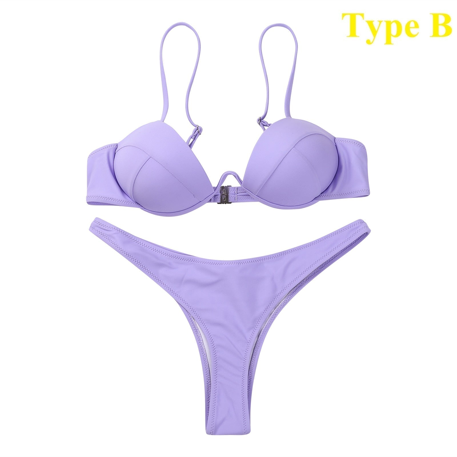 Burq | Bandage Braziliaanse bikini in effen kleur