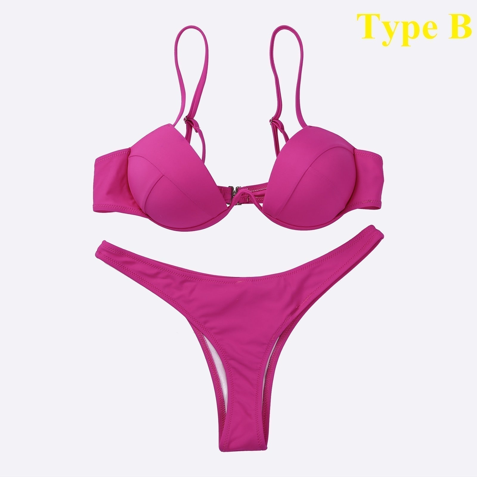 Burq | Bandage Braziliaanse bikini in effen kleur