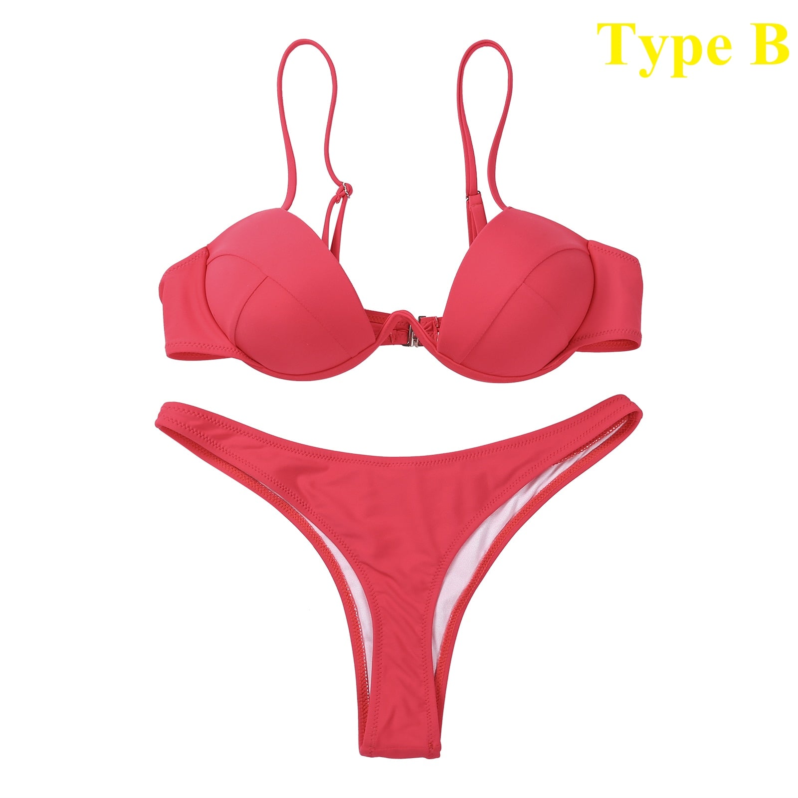 Burq | Bandage Braziliaanse bikini in effen kleur