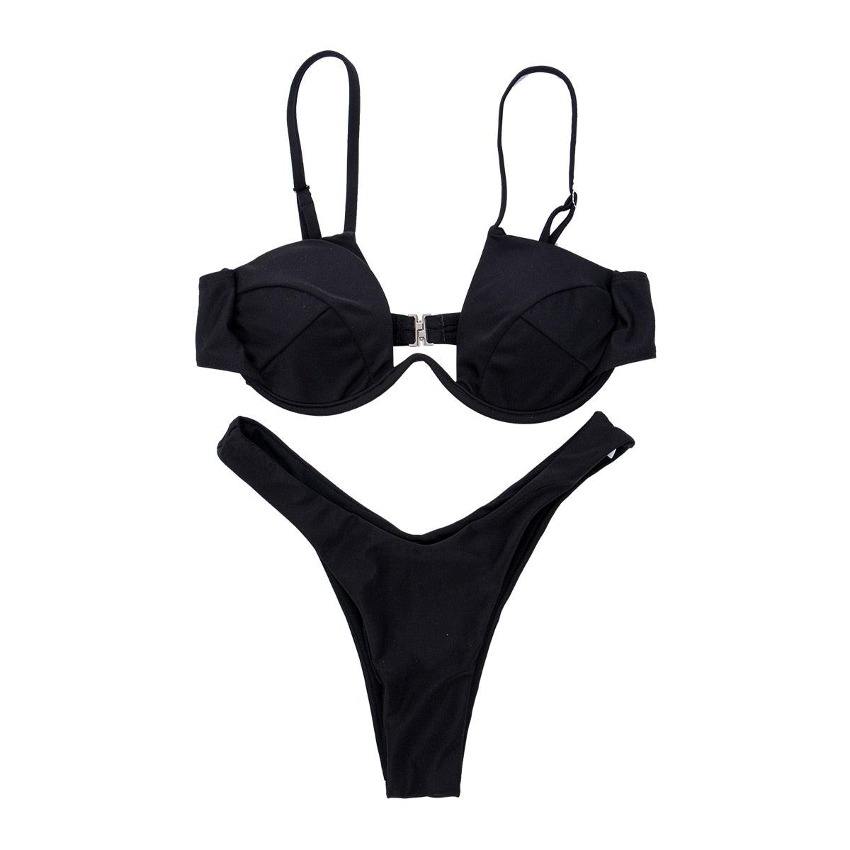 Burq | Bandage Braziliaanse bikini in effen kleur