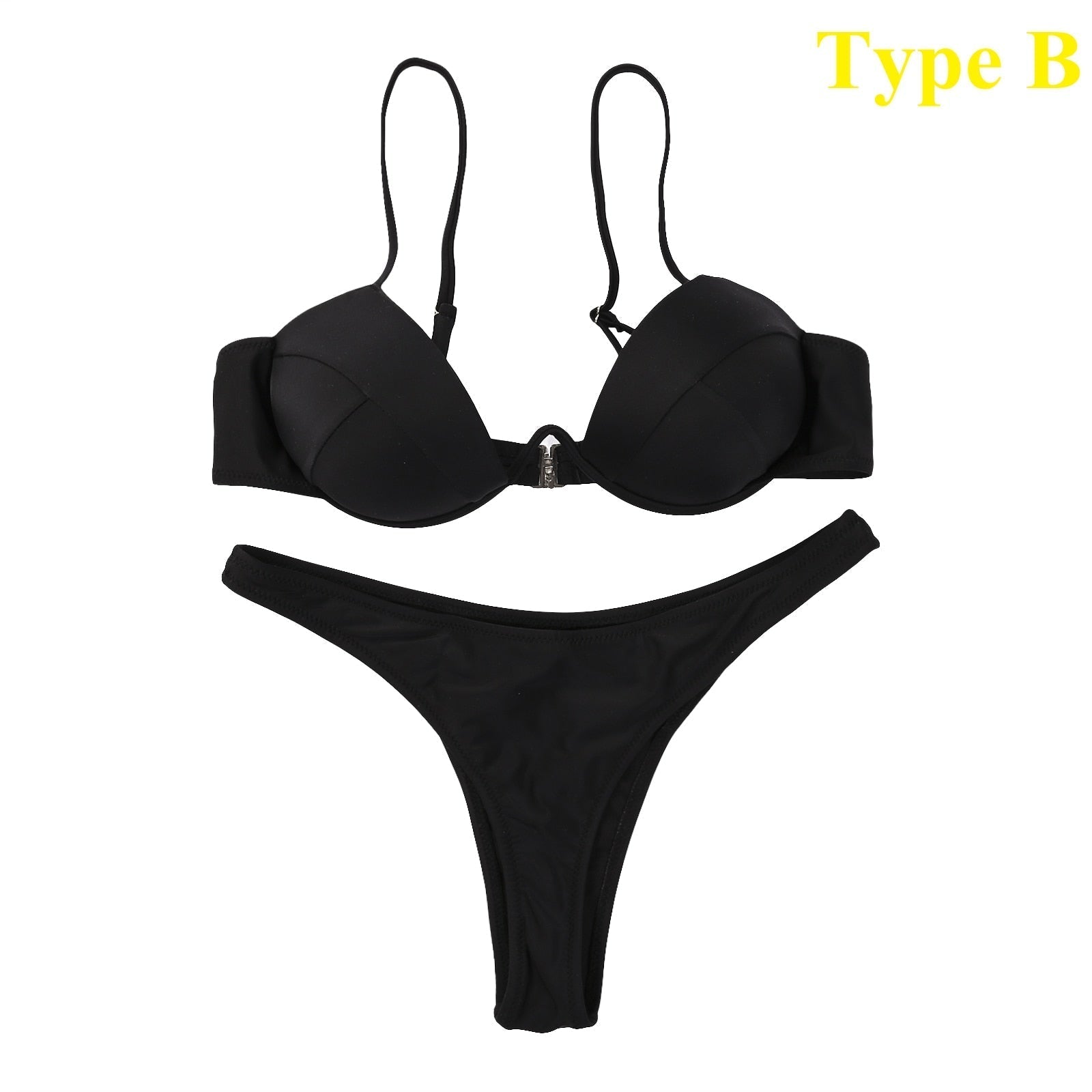 Burq | Bandage Braziliaanse bikini in effen kleur