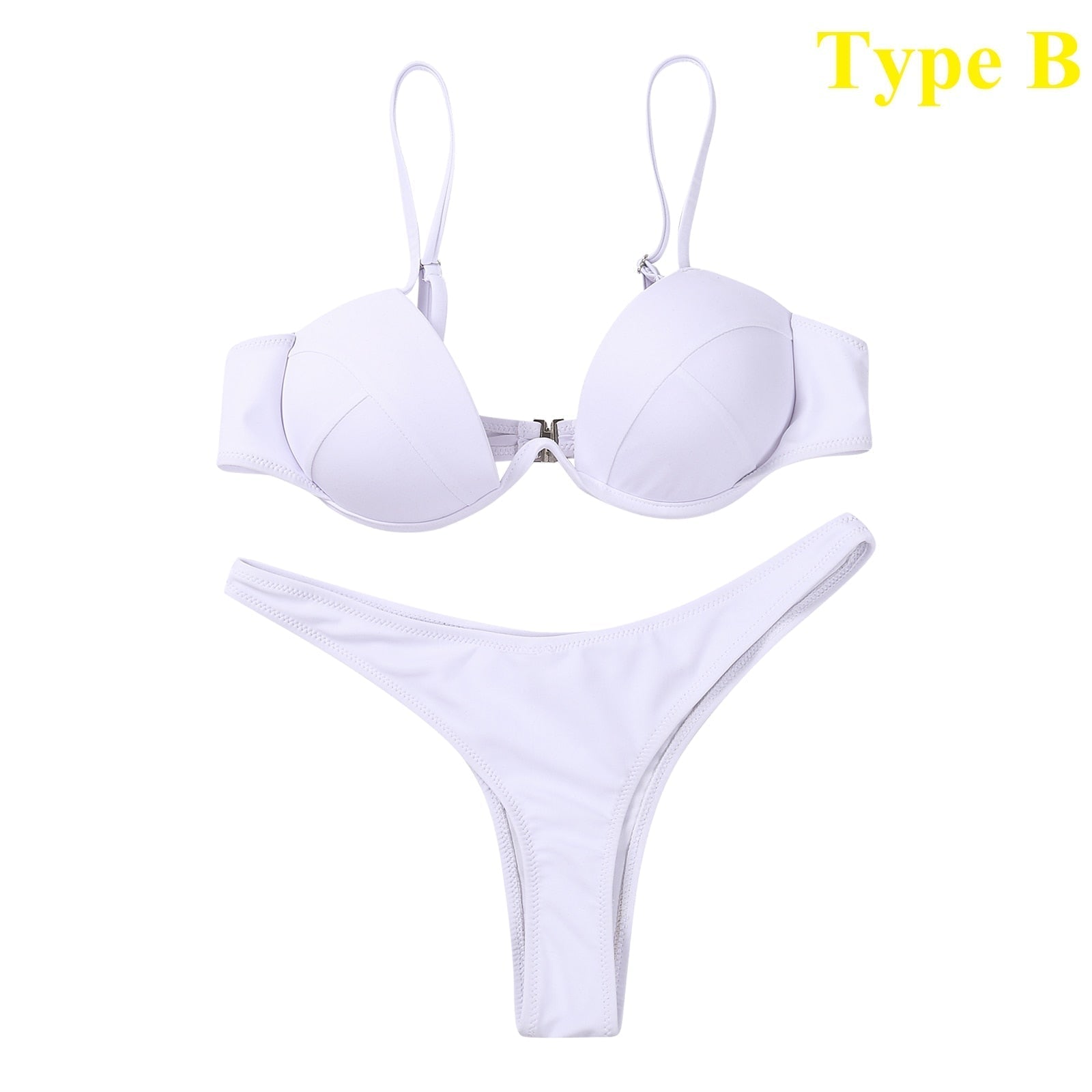 Burq | Bandage Braziliaanse bikini in effen kleur