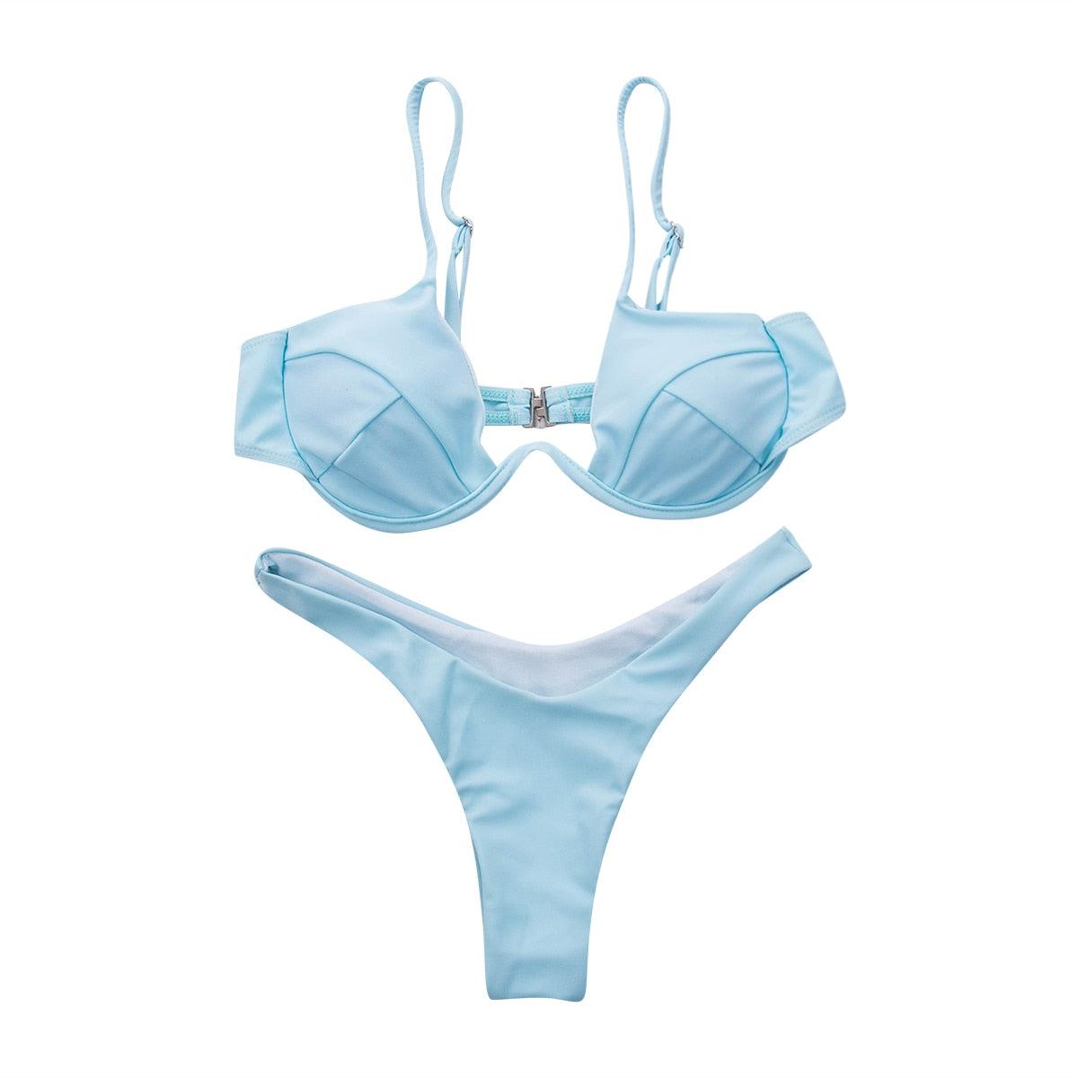 Burq | Bandage Braziliaanse bikini in effen kleur