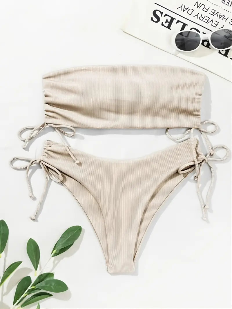 Burq | - Beige bandeau bikini