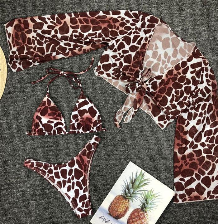 Burq | Bikini badmode dames driedelig luipaardbadpak