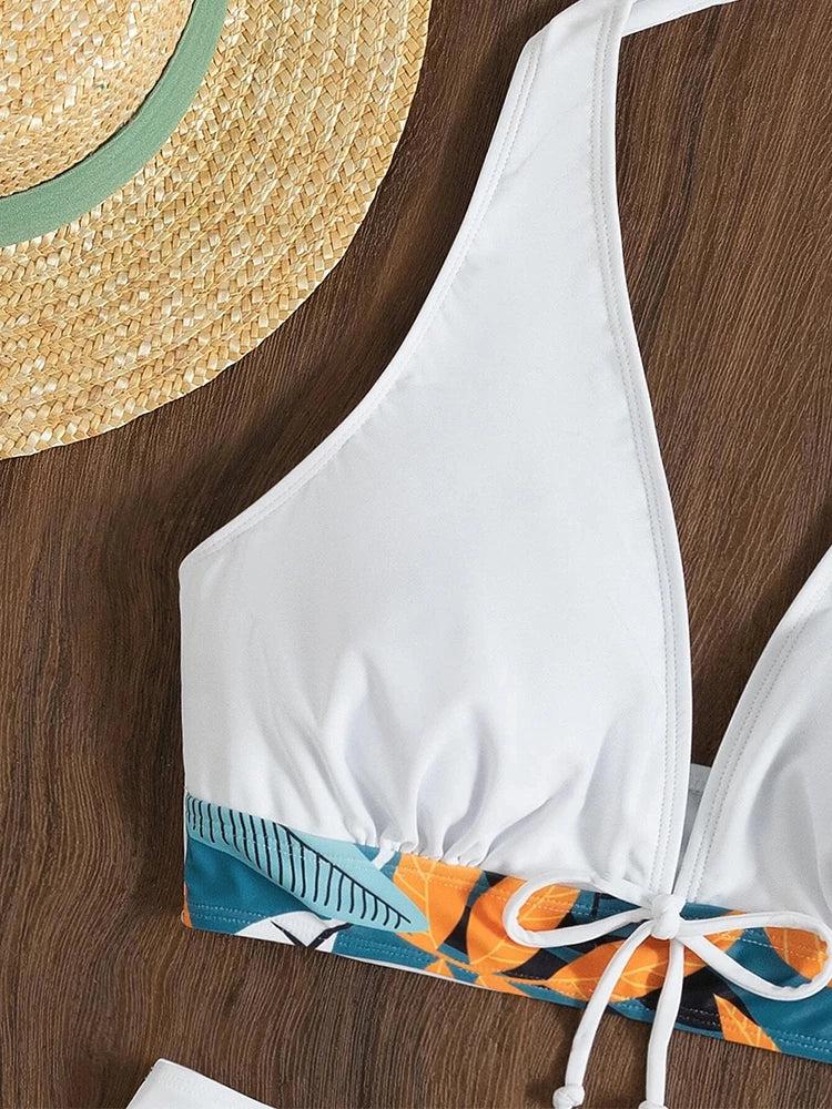 Burq | Bikiniset met hoge taille en halternek en print