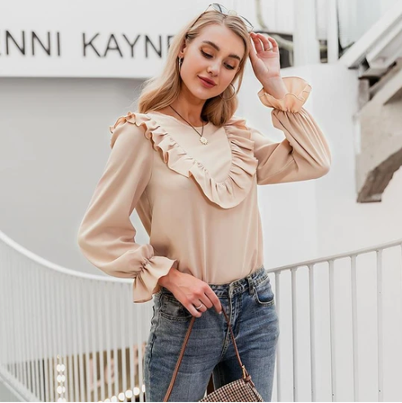 Burq | Blouse Tops Dames Lange Mouw Roze Shirts Shirt