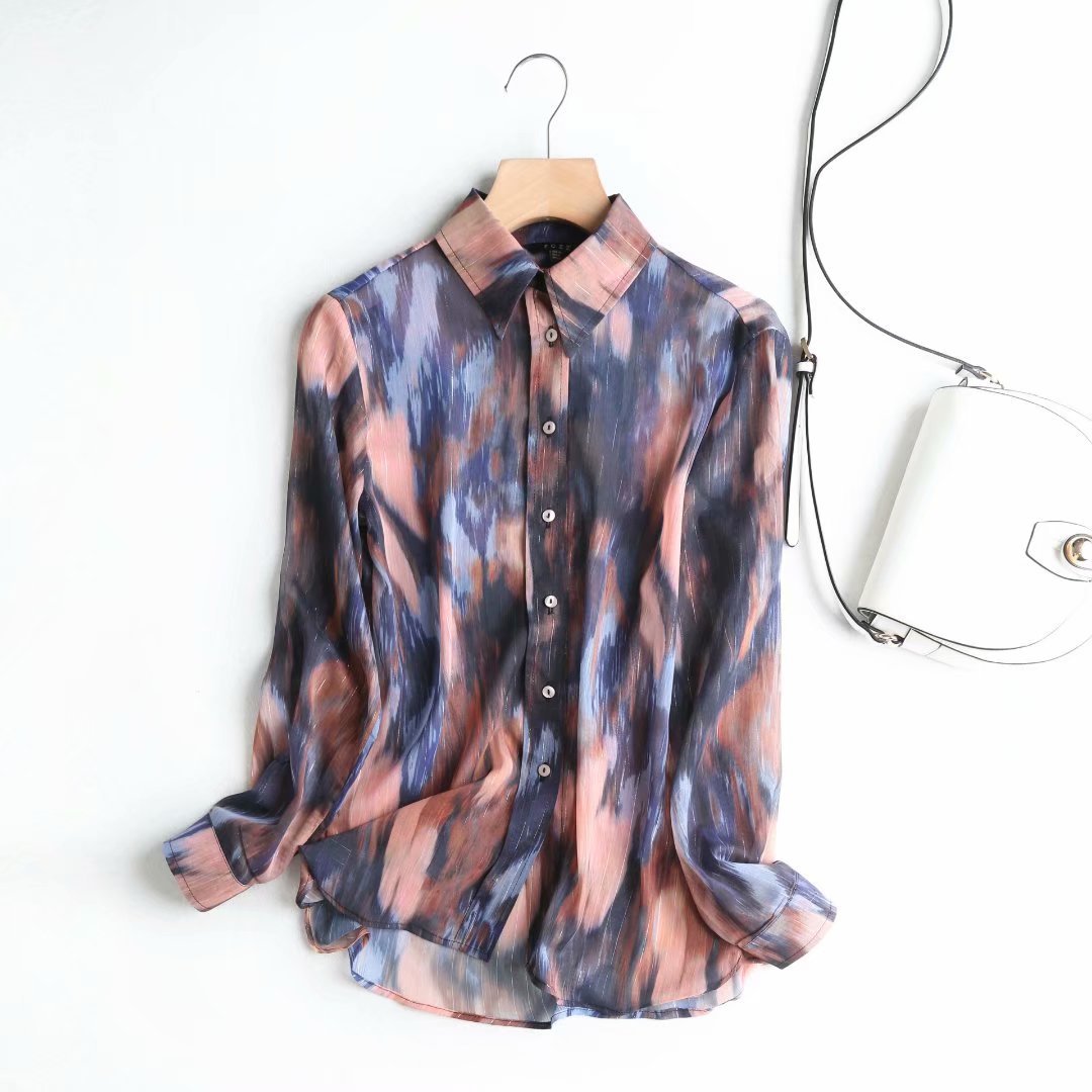 Burq | Blouse met revers en lange mouwen