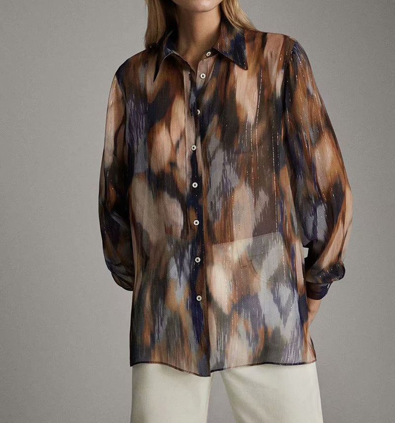 Burq | Blouse met revers en lange mouwen