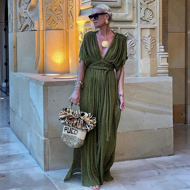 Burq | Casual, losse, rugloze maxi strandjurk