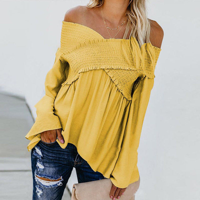 Burq | Dames sexy off-shoulder shirts met onregelmatige zoomblouse