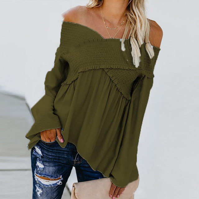 Burq | Dames sexy off-shoulder shirts met onregelmatige zoomblouse
