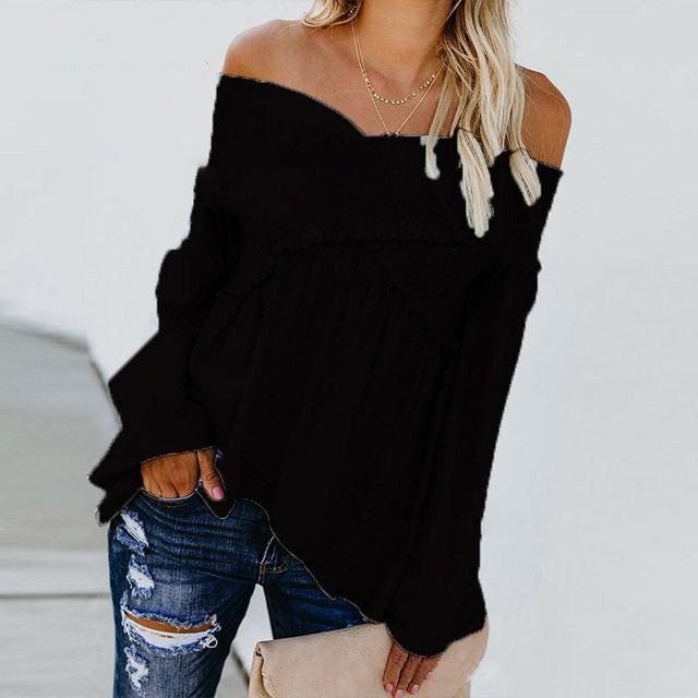 Burq | Dames sexy off-shoulder shirts met onregelmatige zoomblouse