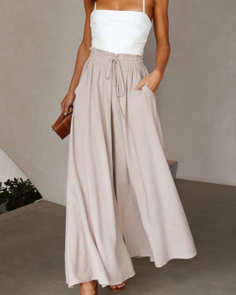 Burq | Effen broek met hoge taille