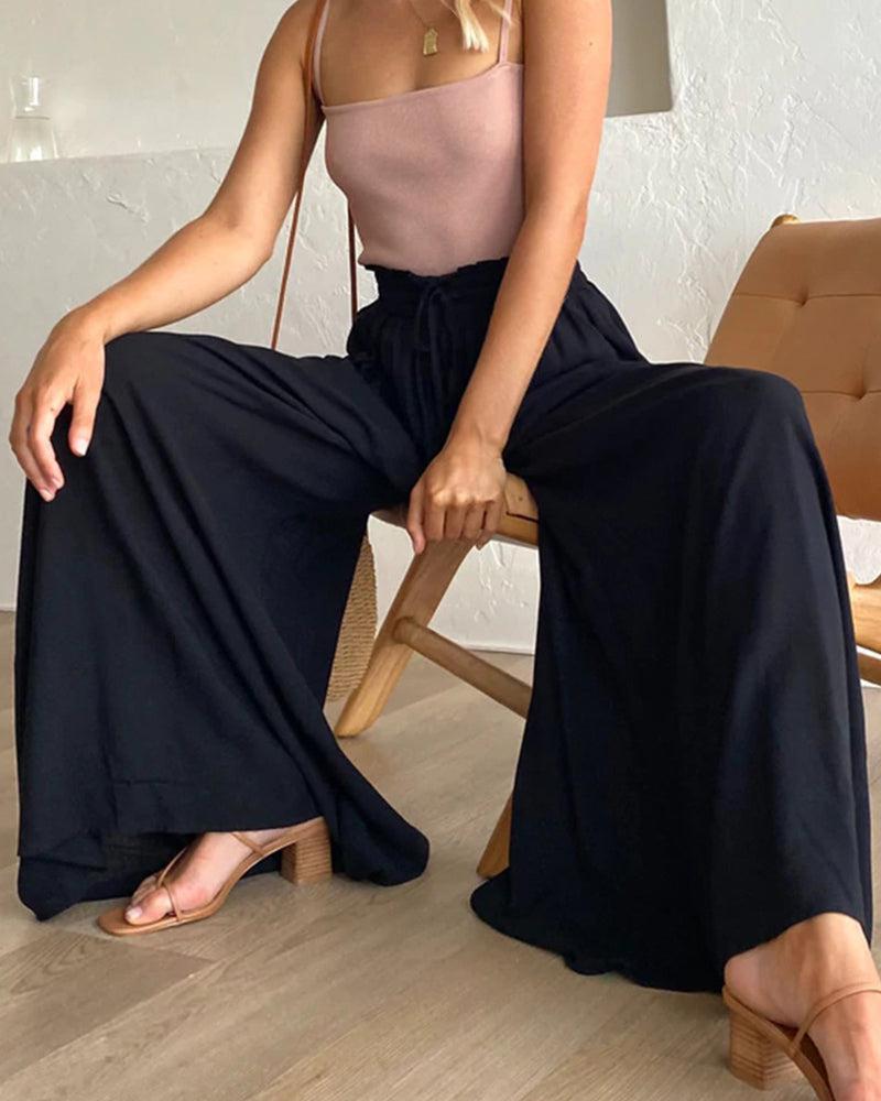 Burq | Effen broek met hoge taille