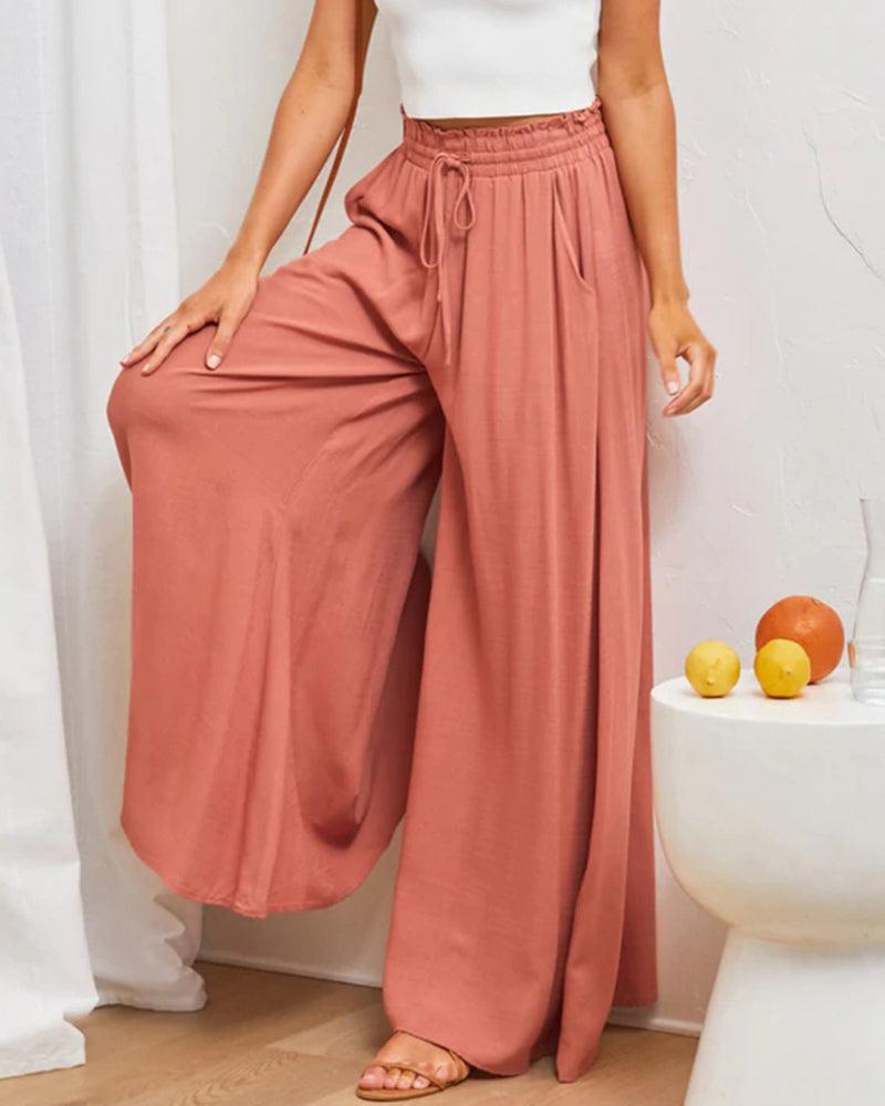 Burq | Effen broek met hoge taille
