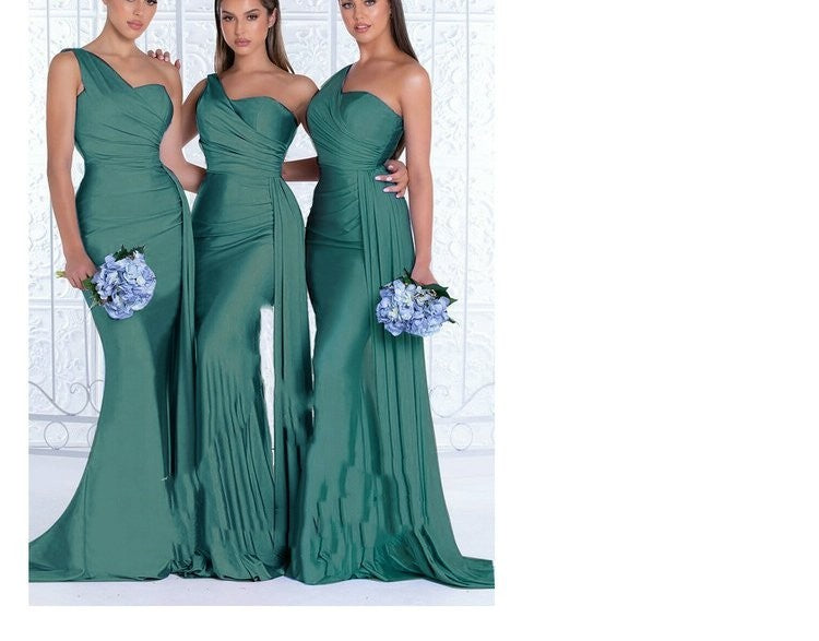 Burq | Gepolijste zeemeermin elegante trouwjurk met één schouder