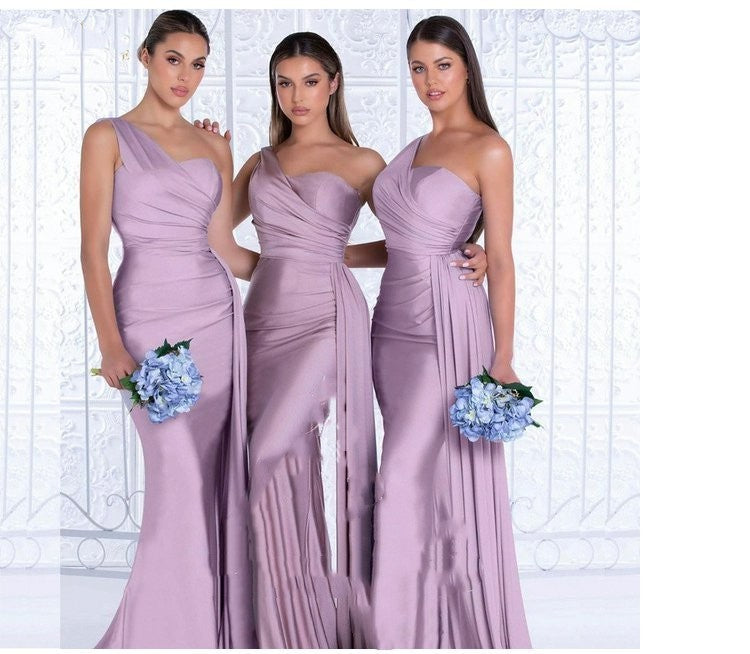 Burq | Gepolijste zeemeermin elegante trouwjurk met één schouder