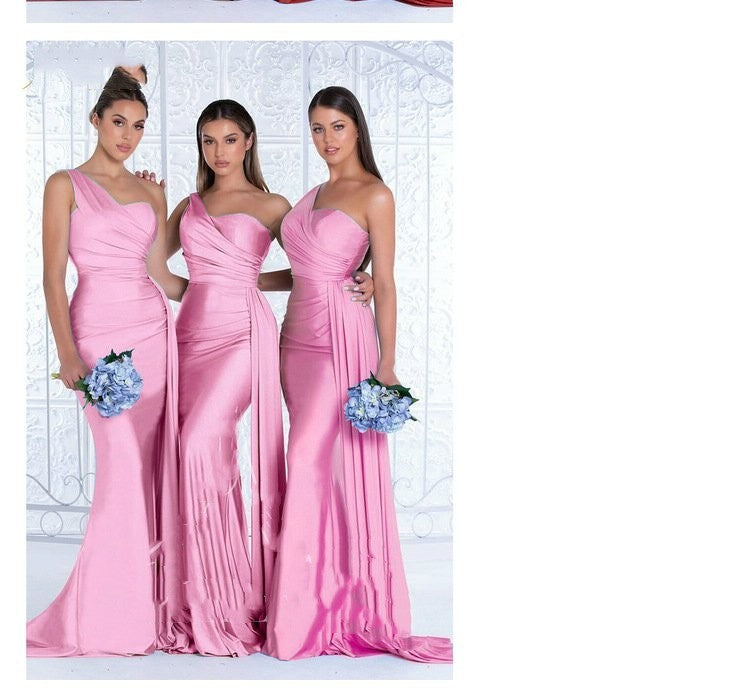 Burq | Gepolijste zeemeermin elegante trouwjurk met één schouder