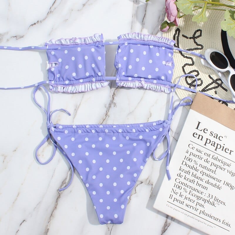 Burq | - Gerimpelde bandeau bikini