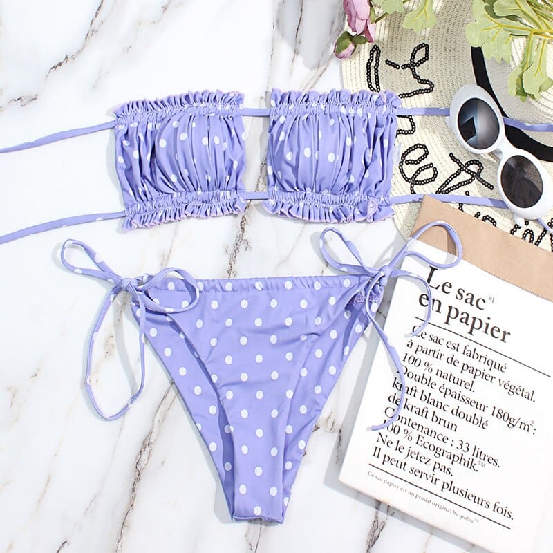 Burq | - Gerimpelde bandeau bikini