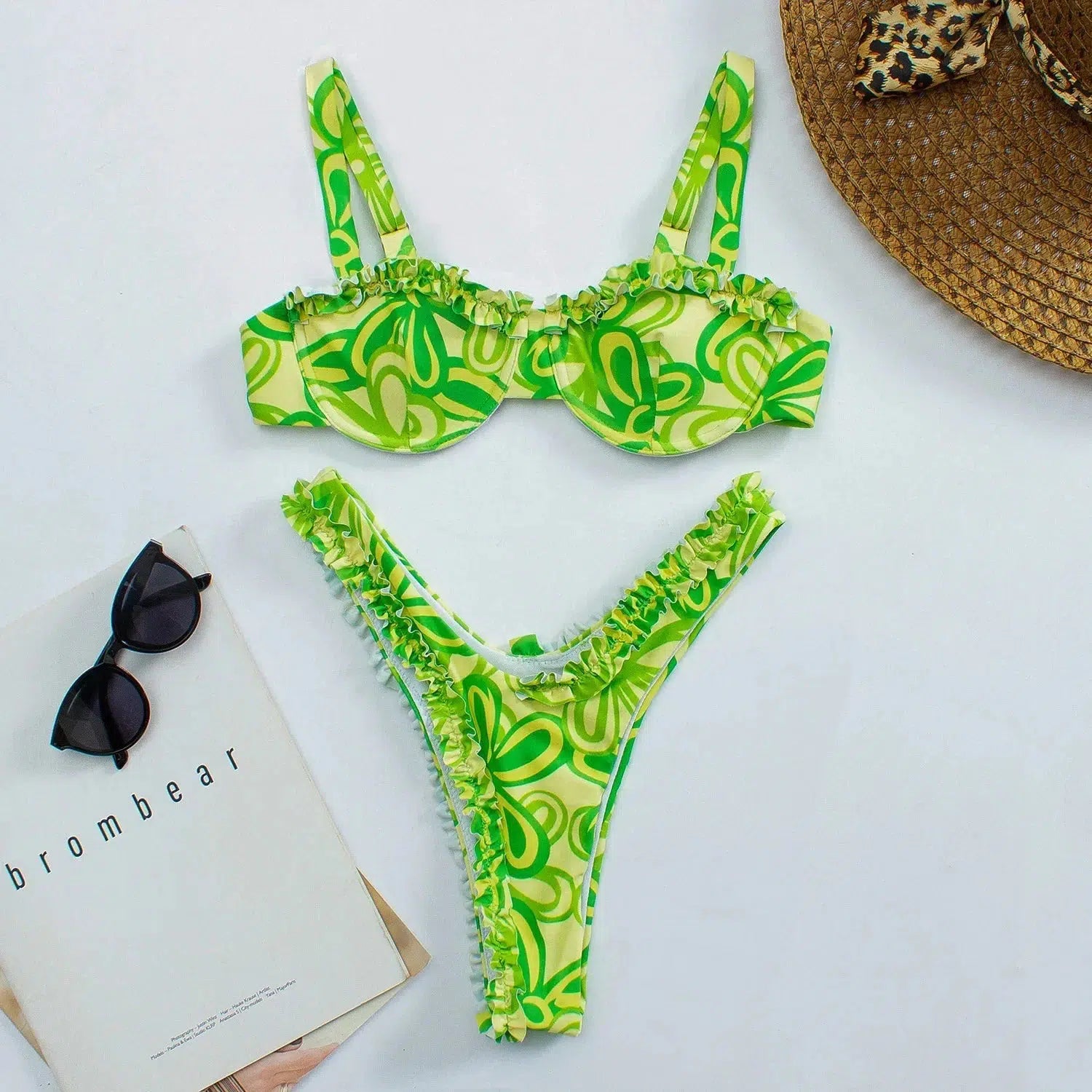 Burq | - Groene bohemian bikini