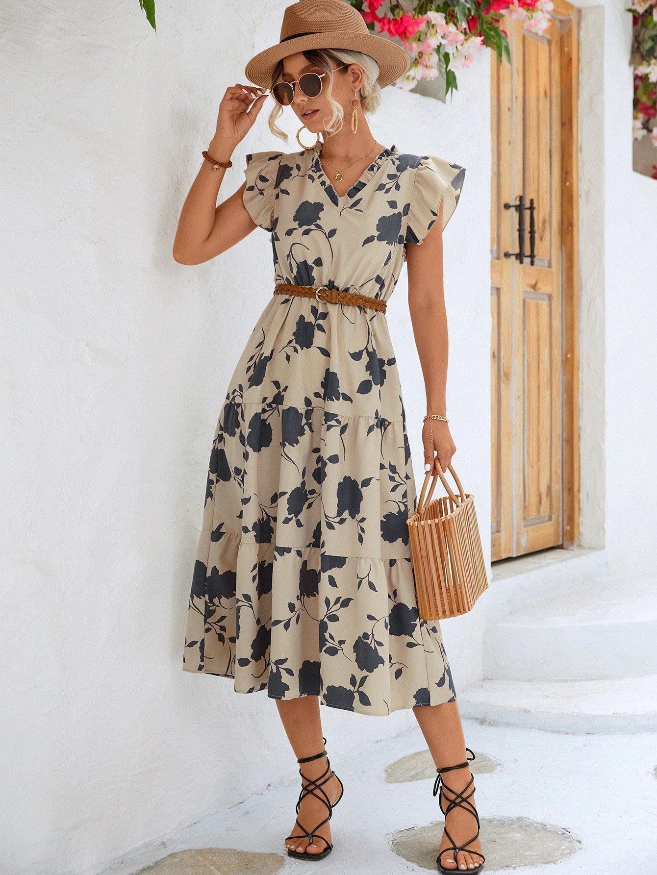 Burq | Hoge kwaliteit Elegante zomerjurk met bloemenprint