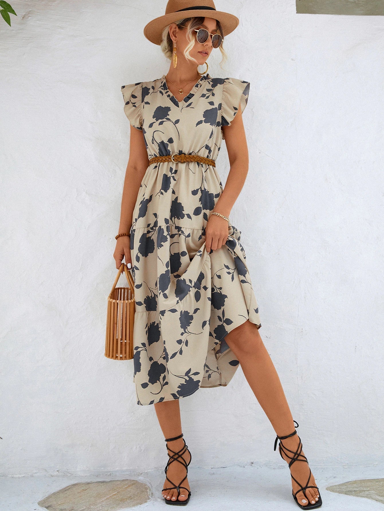 Burq | Hoge kwaliteit Elegante zomerjurk met bloemenprint