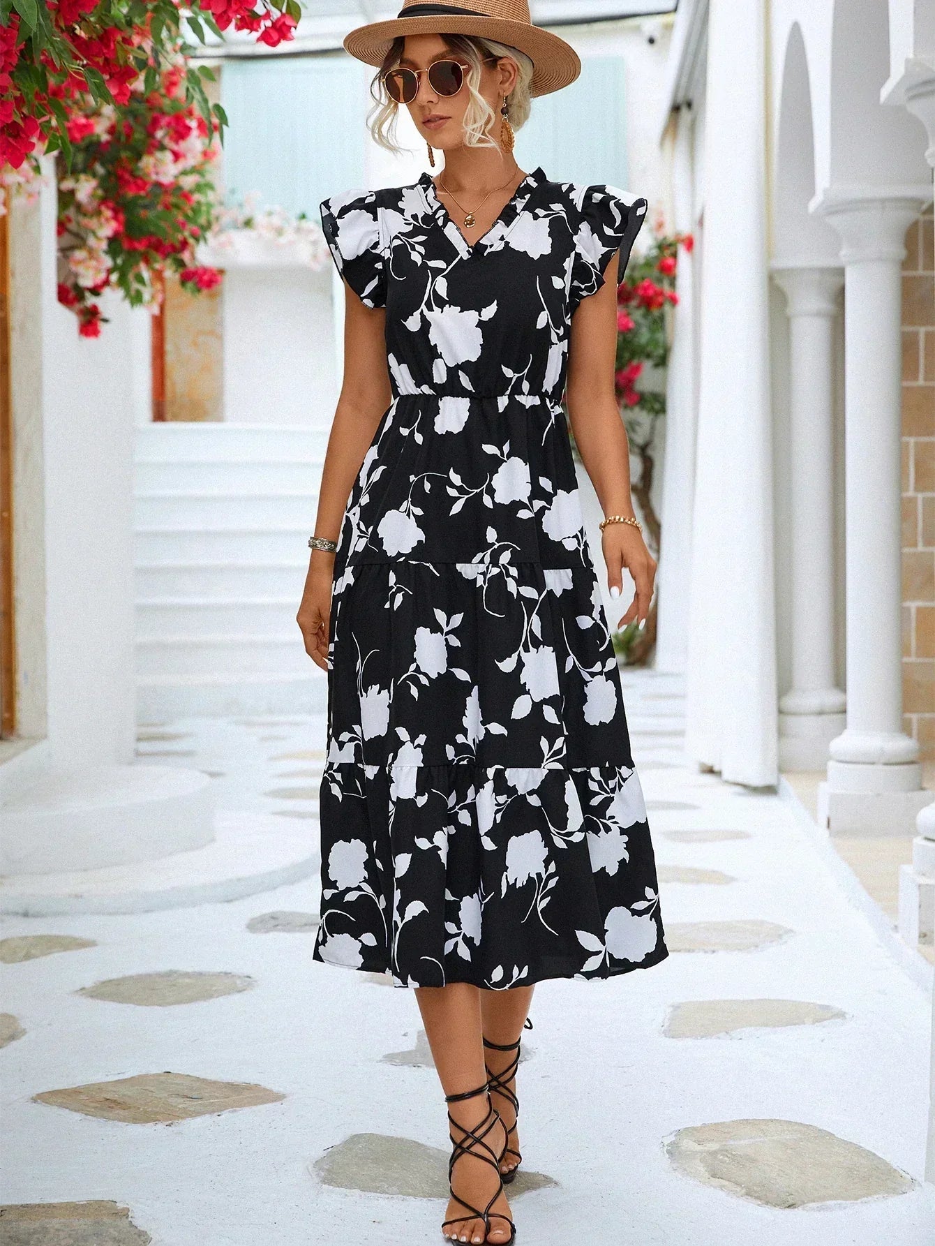 Burq | Hoge kwaliteit Elegante zomerjurk met bloemenprint