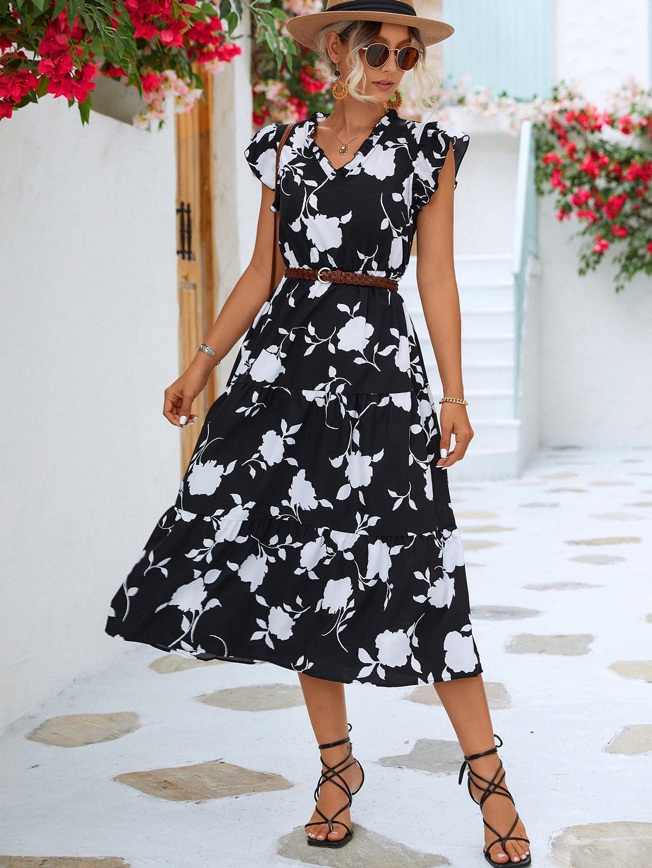 Burq | Hoge kwaliteit Elegante zomerjurk met bloemenprint