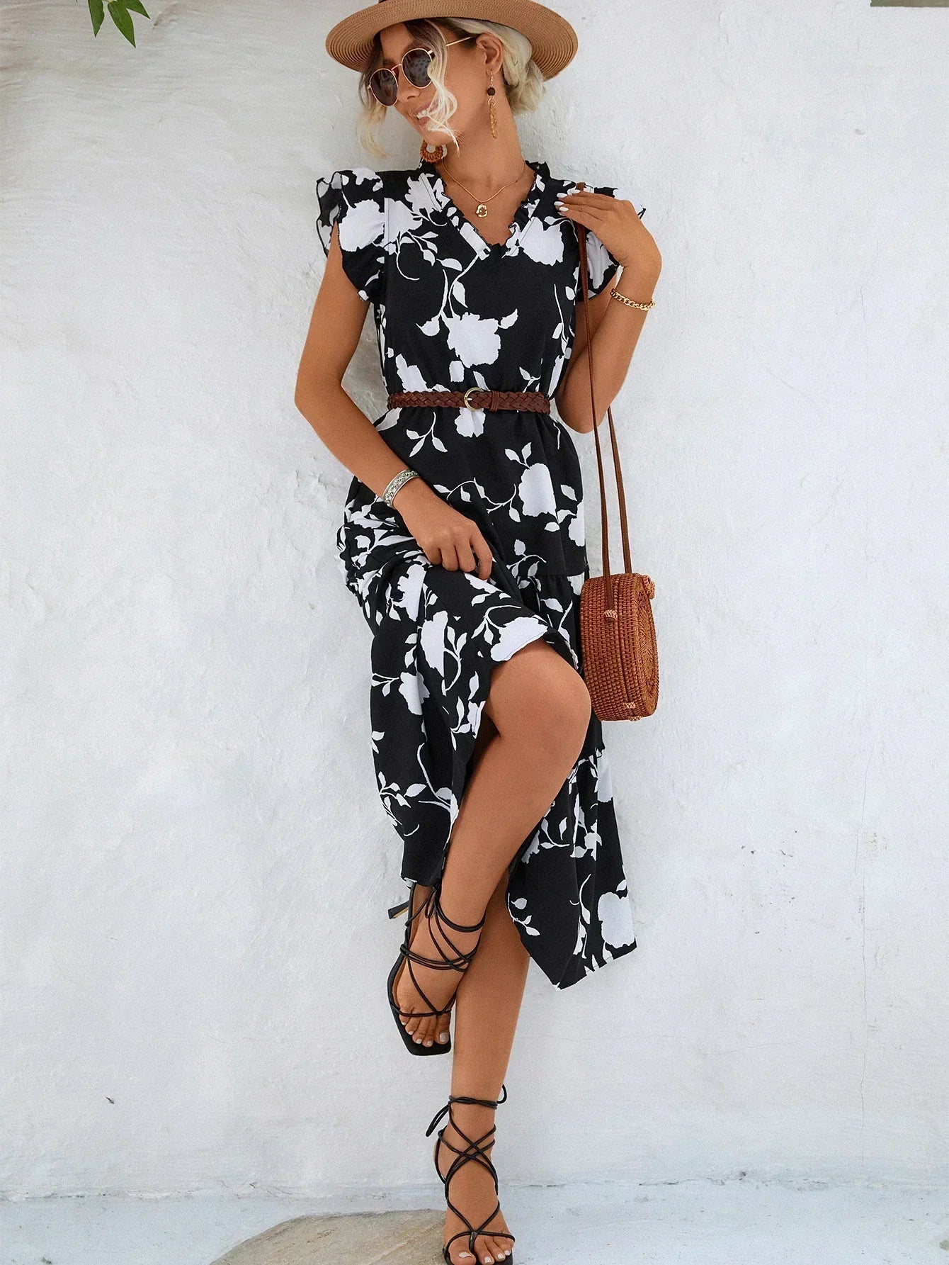 Burq | Hoge kwaliteit Elegante zomerjurk met bloemenprint