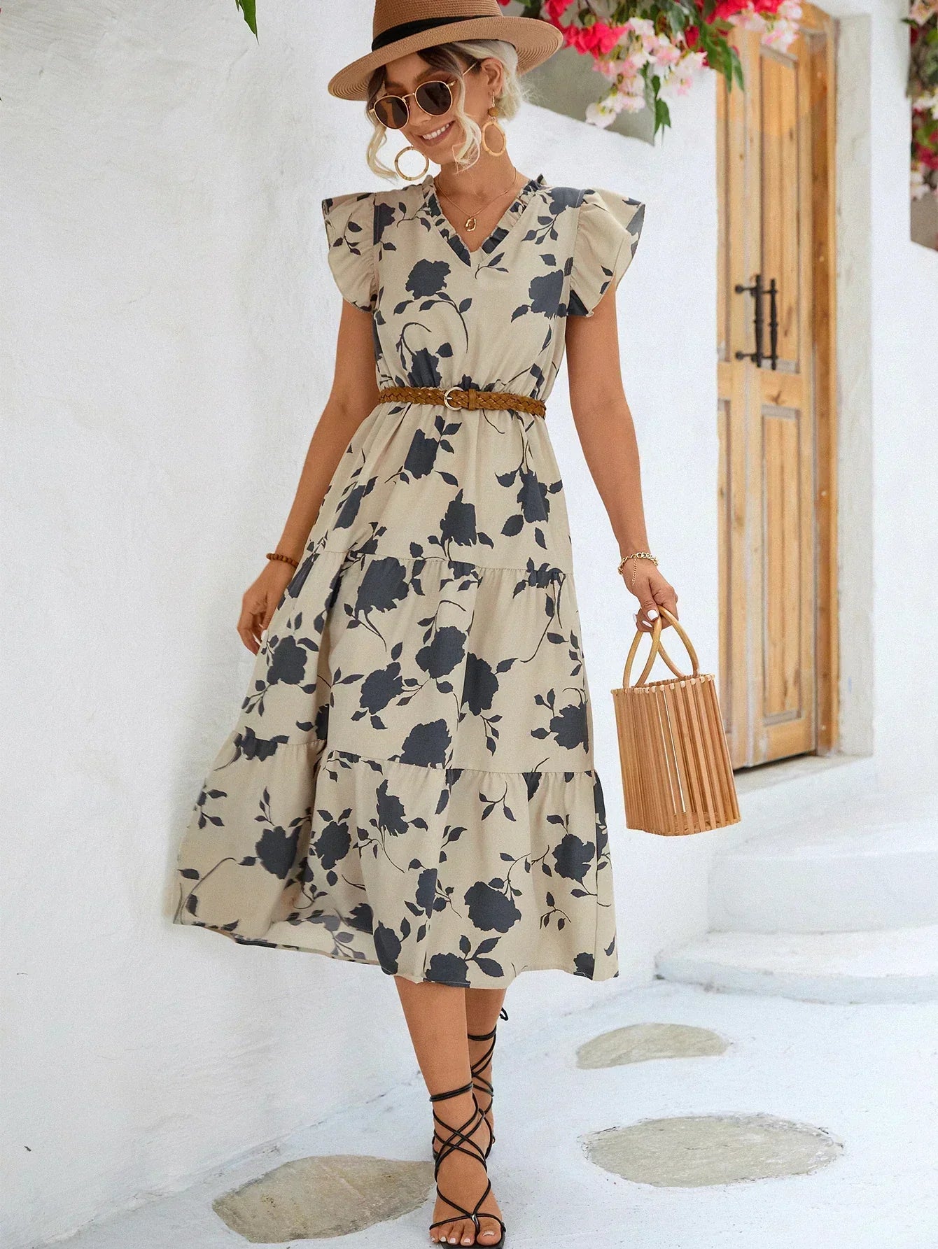 Burq | Hoge kwaliteit Elegante zomerjurk met bloemenprint