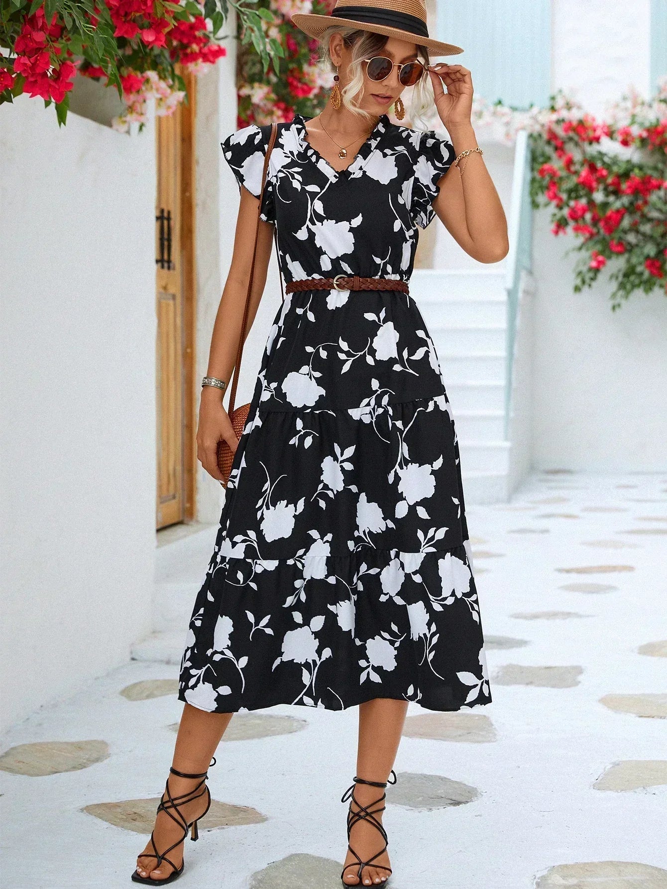 Burq | Hoge kwaliteit Elegante zomerjurk met bloemenprint