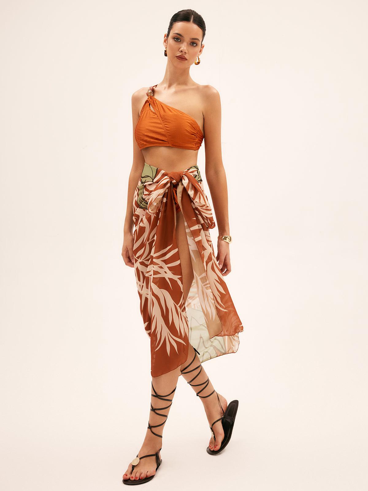 Burq | Kokosnoot Grove chiffon gewaadrok met print