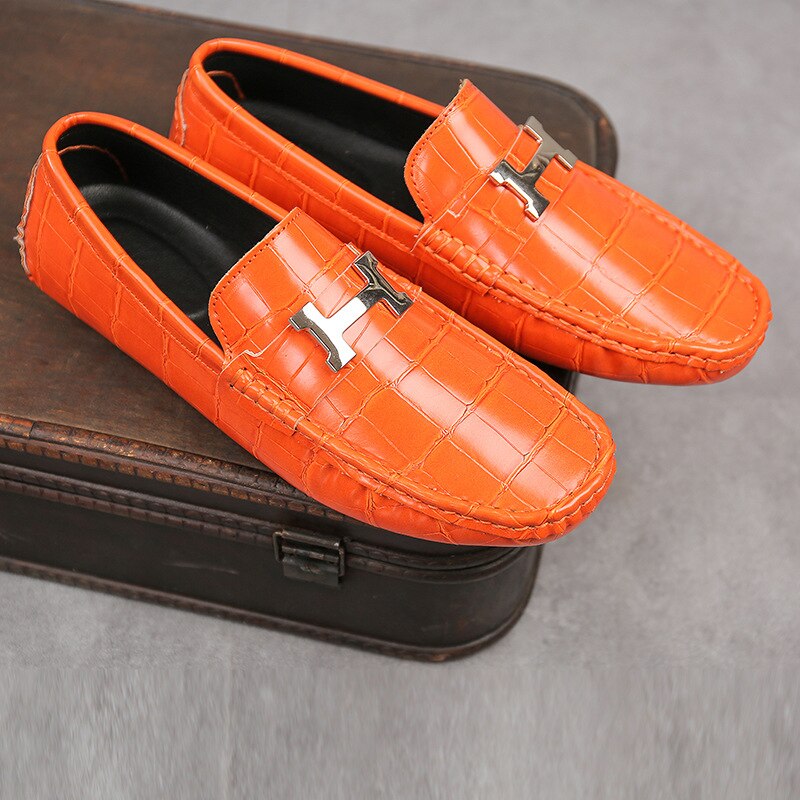 Burq | Leren loafers in krokodillenstijl