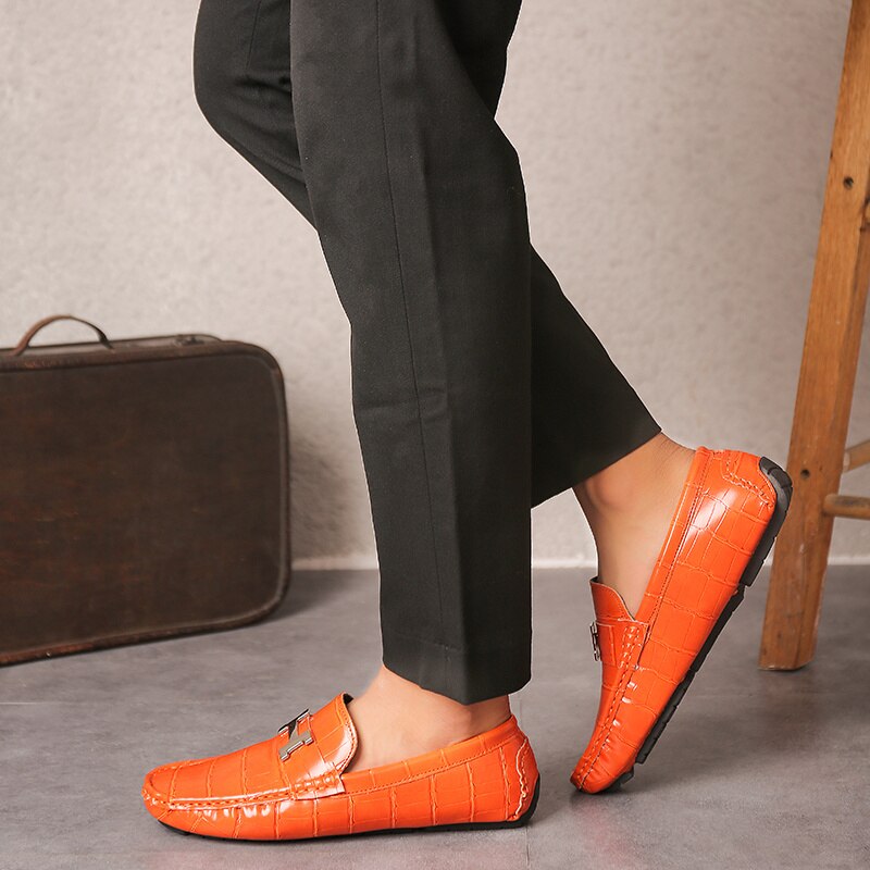 Burq | Leren loafers in krokodillenstijl