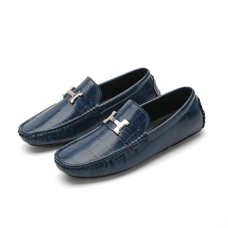 Burq | Leren loafers in krokodillenstijl