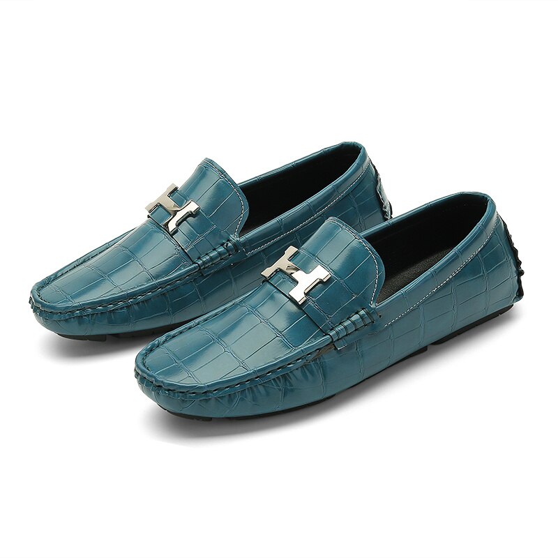 Burq | Leren loafers in krokodillenstijl