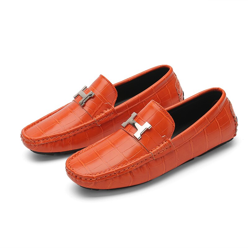 Burq | Leren loafers in krokodillenstijl