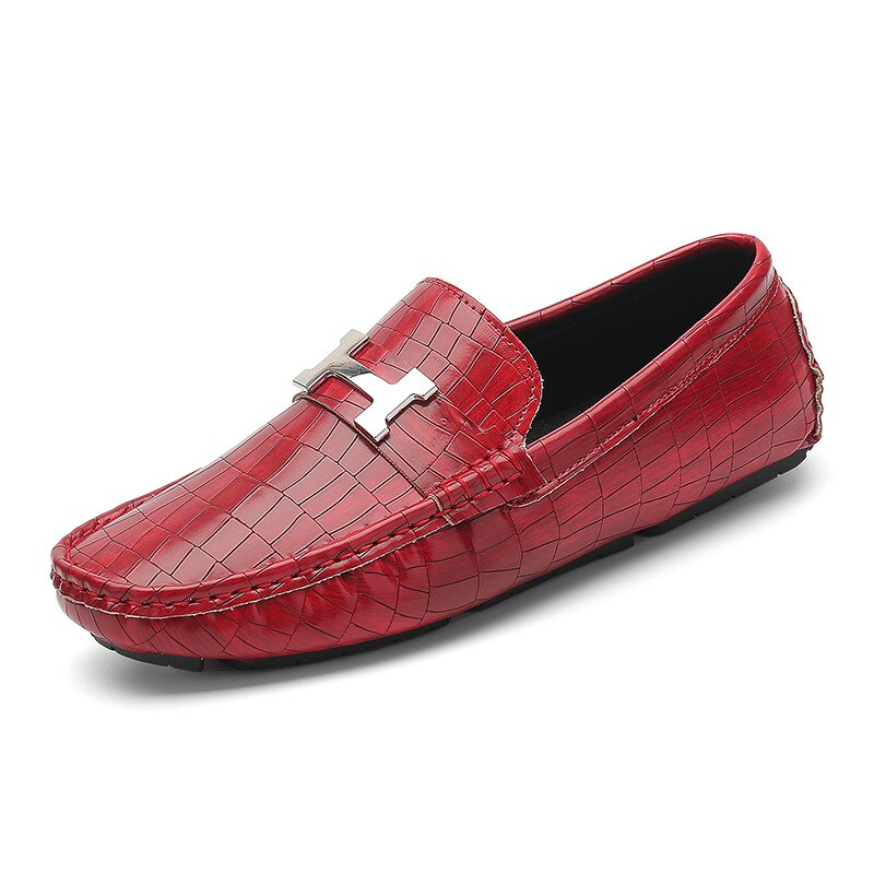 Burq | Leren loafers in krokodillenstijl