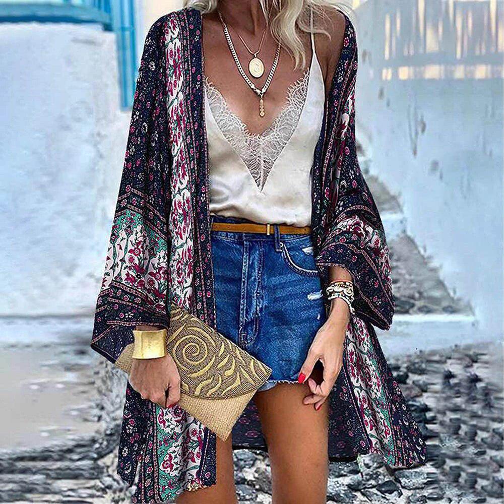 Burq | Plaid in boho kimono stijl