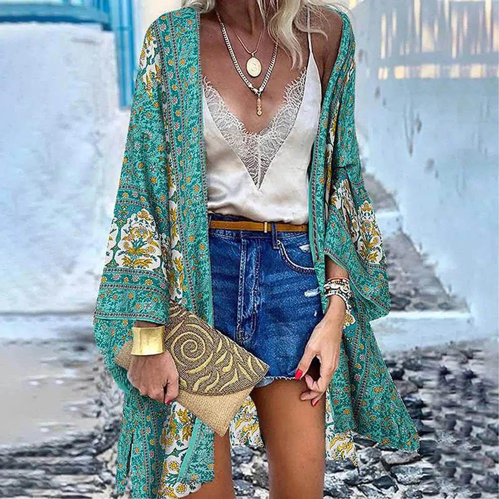 Burq | Plaid in boho kimono stijl