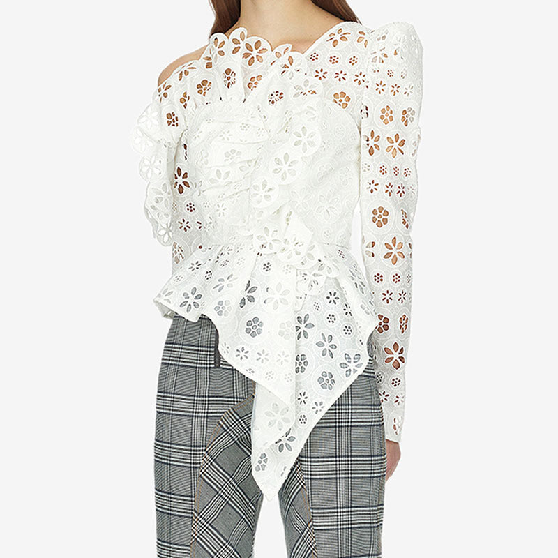 Burq | Stijlvolle holle veelzijdige blouse in wit