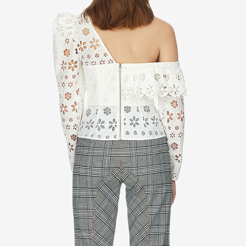 Burq | Stijlvolle holle veelzijdige blouse in wit